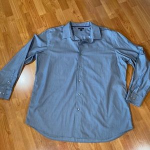 100% Cotton Striped Button Down Long Sleeve Dress Shirt XXL